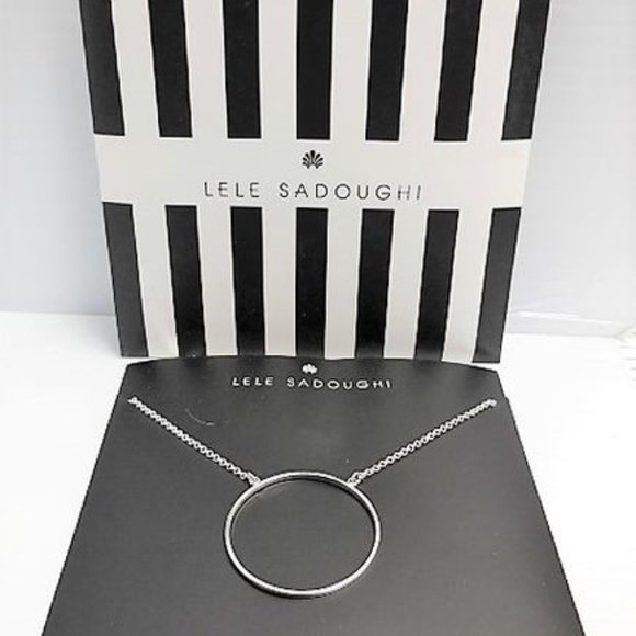 Lele Sadoughi Silver Eternity Circle Necklace - Picture 1 of 6